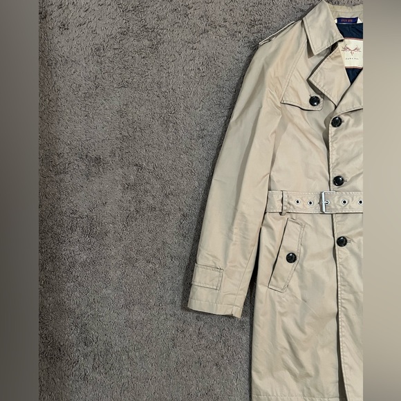 Zara Men’s Tan Trench Coat W/Belt Size L - Picture 2 of 16